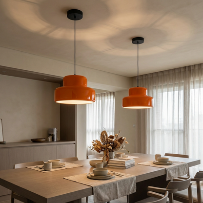Vintage Bauhaus Orange Pendant Light