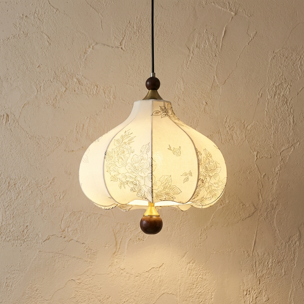 Vintage French Classic Fabric Ceiling Light