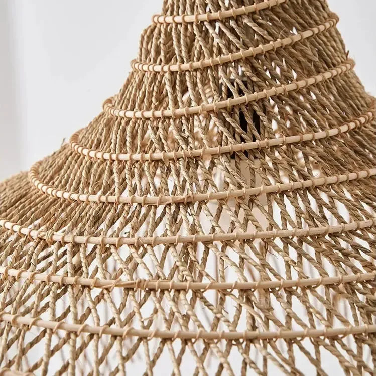 Wabi Sabi Rattan Straw Hat Pendant Light