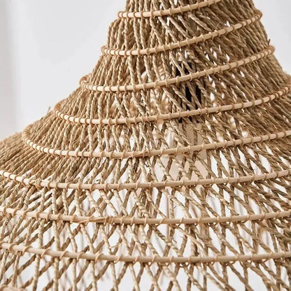 Wabi Sabi Rattan Straw Hat Pendant Light