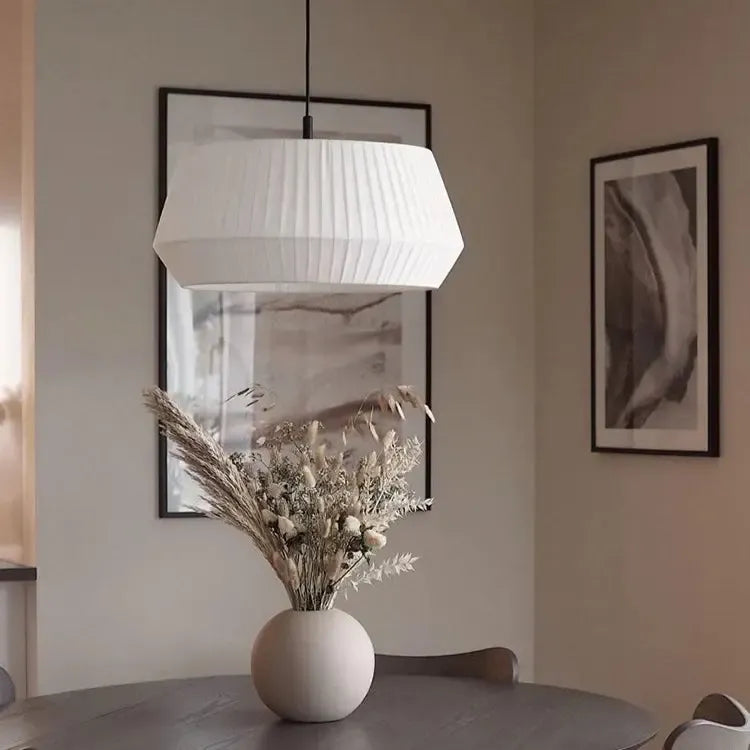 Wabi Sabi White Fabric Pendant Light