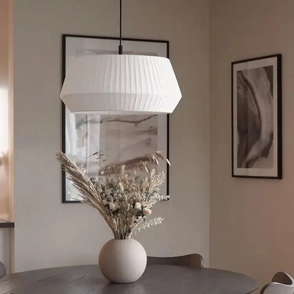 Wabi Sabi White Fabric Pendant Light