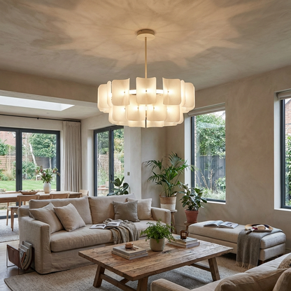 White Wabi Sabi Minimal Chandelier