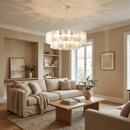 White Wabi Sabi Minimal Chandelier
