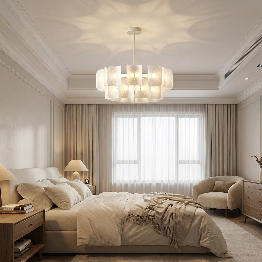 White Wabi Sabi Minimal Chandelier