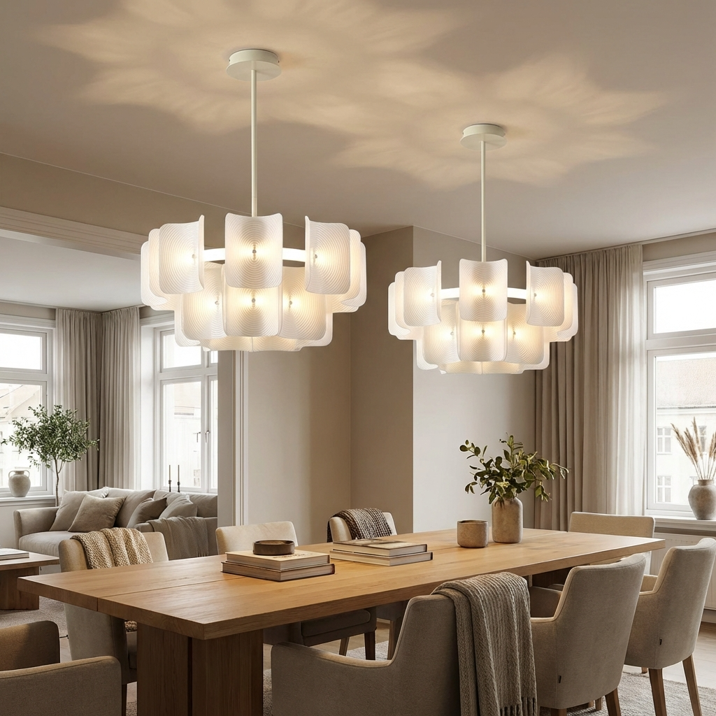 White Wabi Sabi Minimal Chandelier
