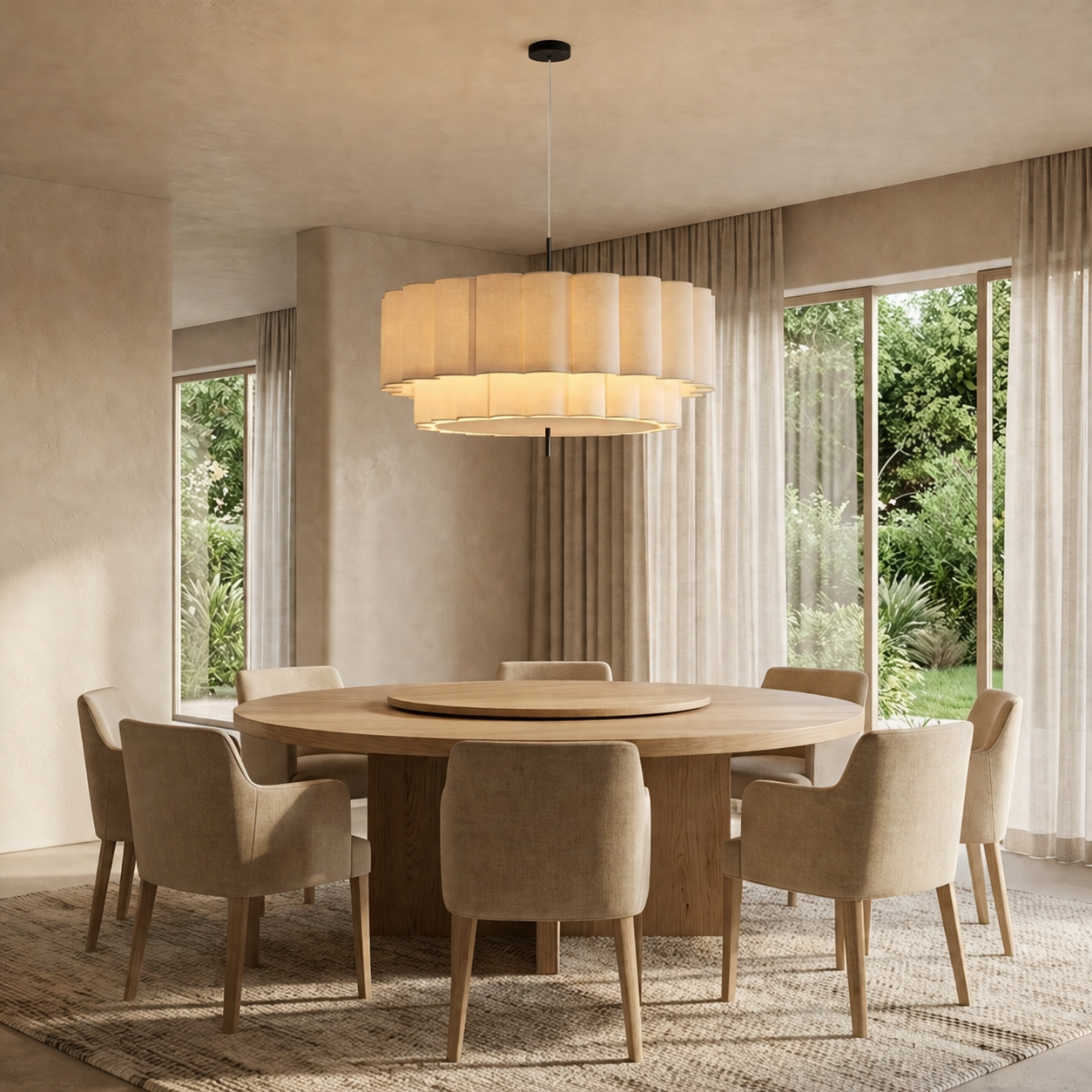 Japanese Natural Fabric Wabi Sabi Chandelier - Retro Japandi
