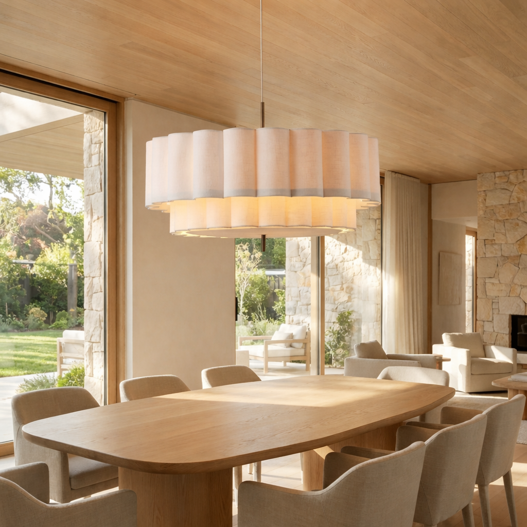 Japanese Natural Fabric Wabi Sabi Chandelier