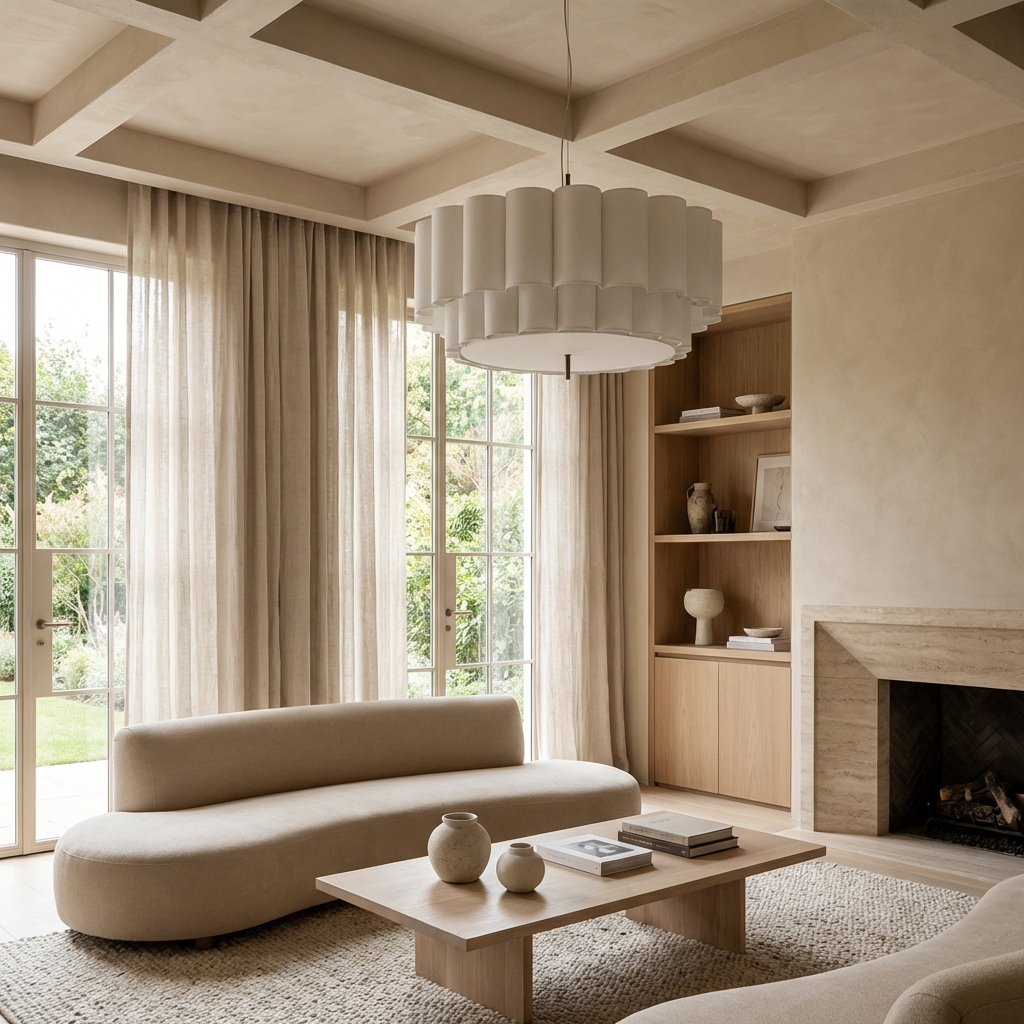 Japanese Natural Fabric Wabi Sabi Chandelier - Retro Japandi