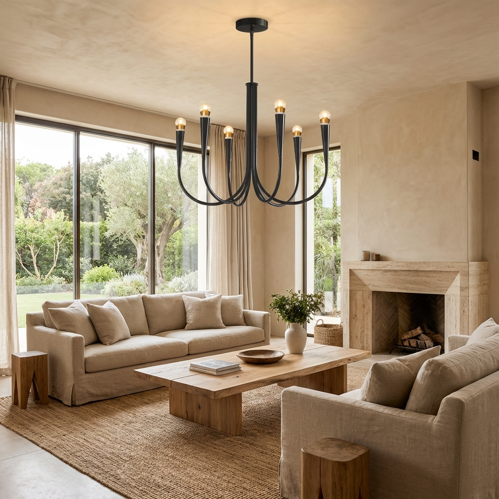 French Nordic Branch Chandelier